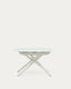 Taula extensible Yodalia vidre temperat i potes d'acer acabat blanc 130(190)x100 cm
