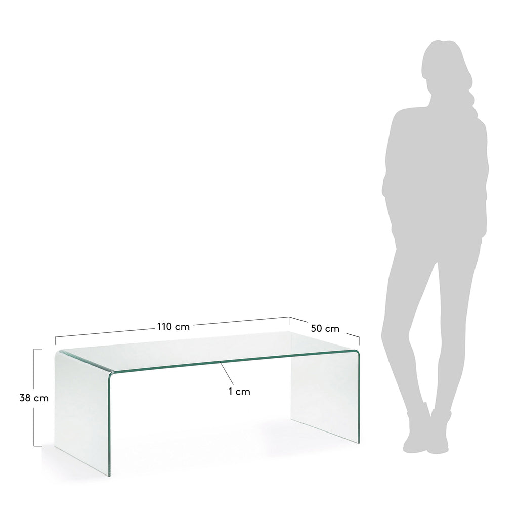 Taula de centre Burano de cristall 110 x 50 cm