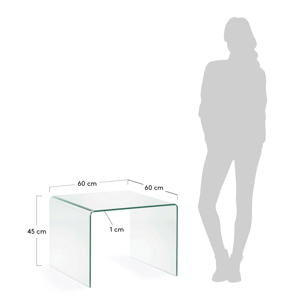 Mesa auxiliar Burano de cristal 60 x 60 cm