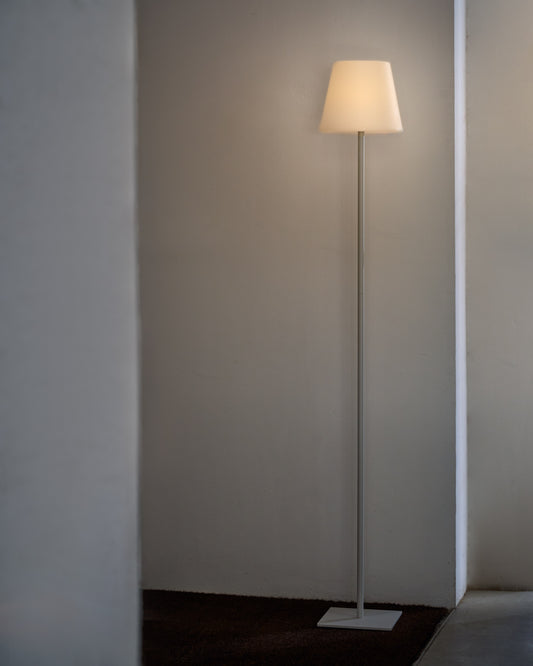 Lampadaire d'extérieure solaire Amaray en acier gris 120 cm