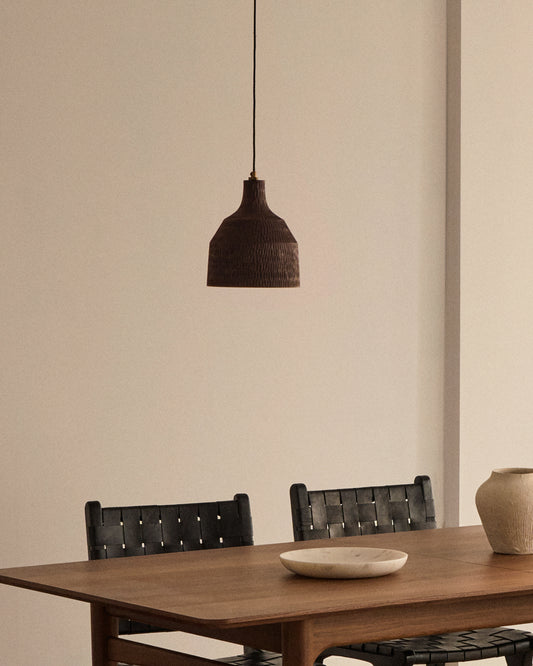 Lámpara de techo Amire de madera con acabado negro Ø 21 cm