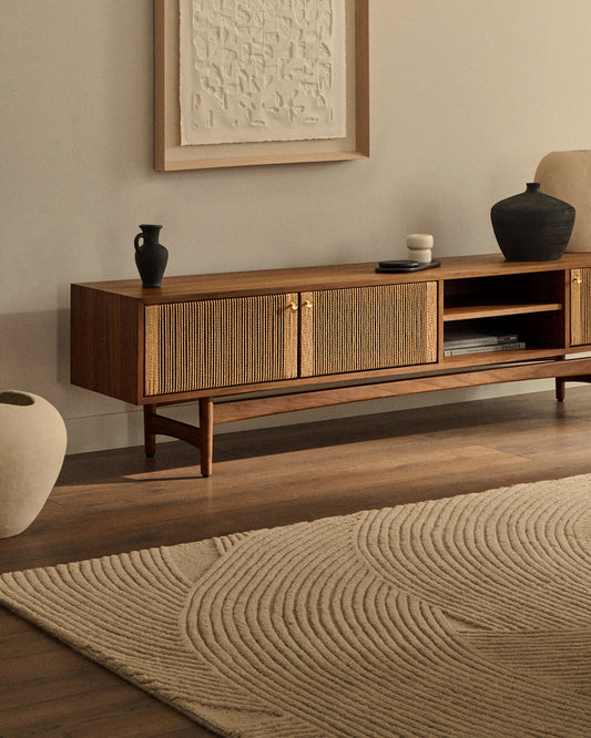 Alfombra Domm de lana beige 160 x 230 cm