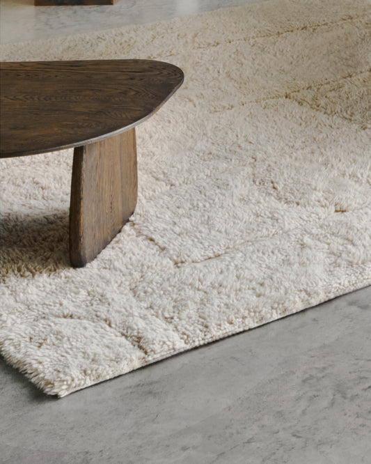 Alfombra Nak jacquard de lana crudo 200 x 300 cm
