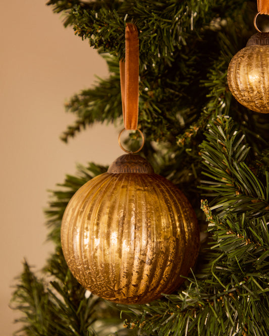 Bola de navidad Elur de vidrio reciclado dorado Ø 15 cm