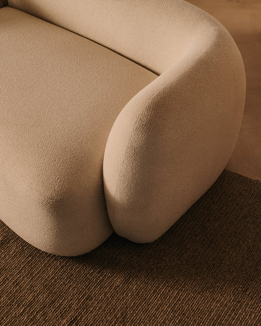 Sofá modular Martina 2 plazas de chenilla con chaise longue izquierdo color crudo 230 cm