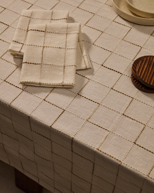 Lot de 2 serviettes de table blanches Ersen, 100% coton