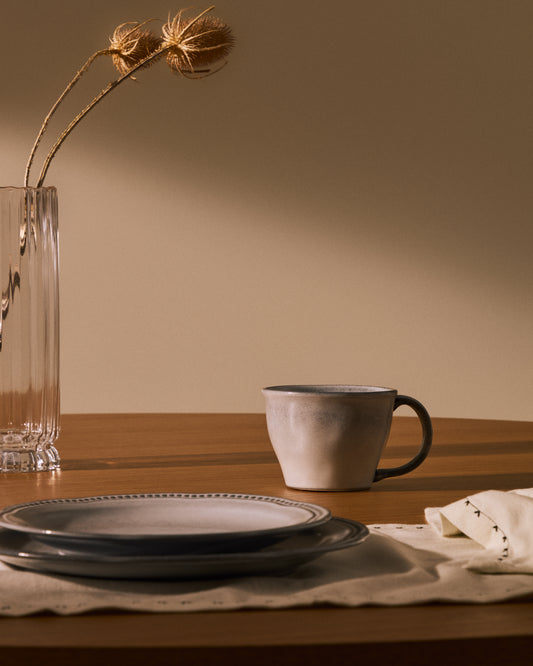 Taza Dovec de cerámica azul