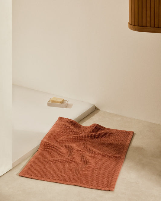 Tapis de bain Erona 100% coton recyclé terre cuite 50 x 70 cm