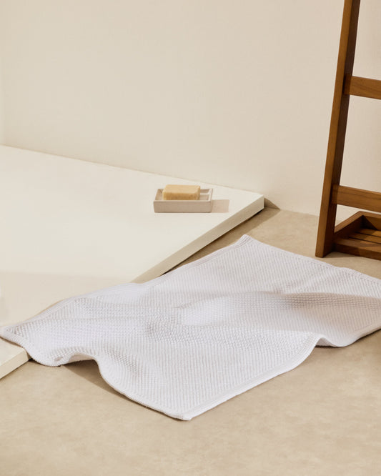 Tapis de bain Erona 100 % coton recyclé blanc 50 x 70 cm