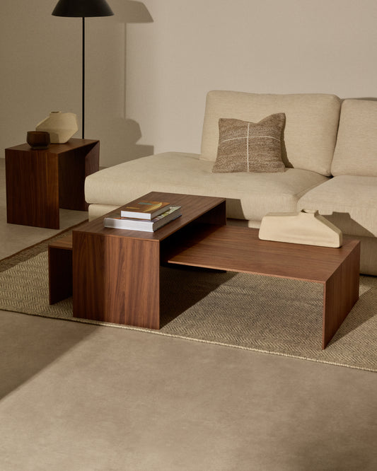Mesa de centro Litto de chapa de nogal FSC Mix Credit 140 x 70 cm
