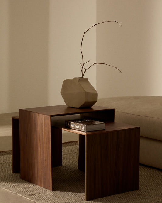 Mesa de centro Litto de chapa de nogal FSC Mix Credit 90 x 45 cm