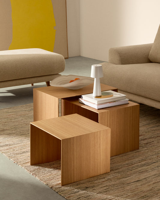 Mesa auxiliar Litto de chapa de roble FSC Mix Credit 55 x 40 cm