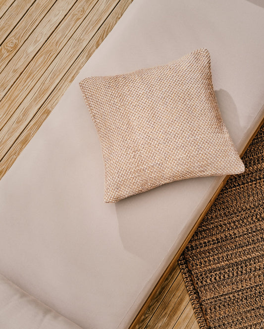Housse de coussin Eriam 100 % PET beige 50 x 50 cm