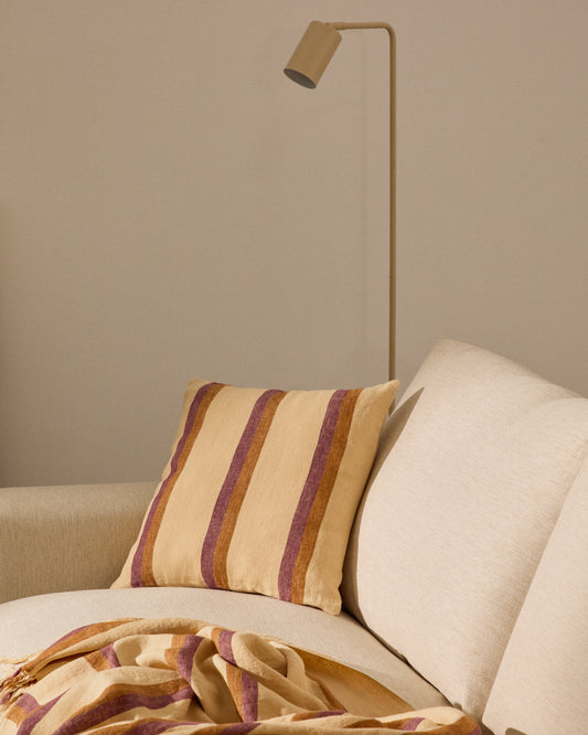 Funda de cojín Arven 100% lino rayas multicolor 45 x 45 cm