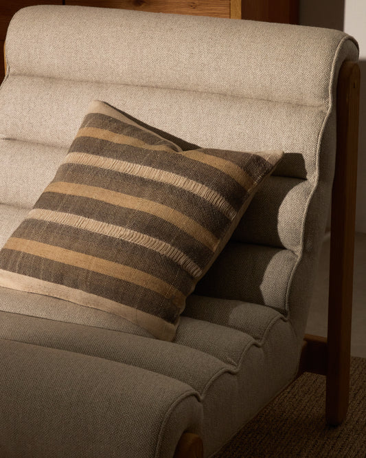 Funda de cojín Awen de algodón rayas tejidas multicolor 45 x 45 cm