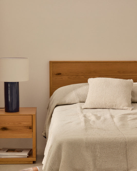 Colcha Mabile 100% algodón jacquard rayas azul para cama de 150/160 cm