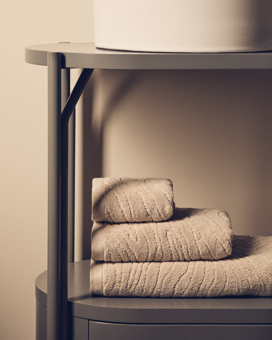 Toalla de tocador Dalira 100% algodón jacquard cebra beige 30 x 50 cm