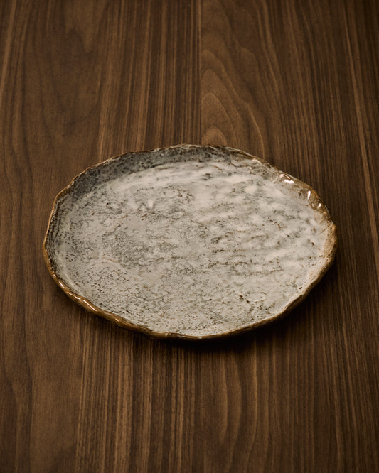 Plato plano Alenia de cerámica marrón