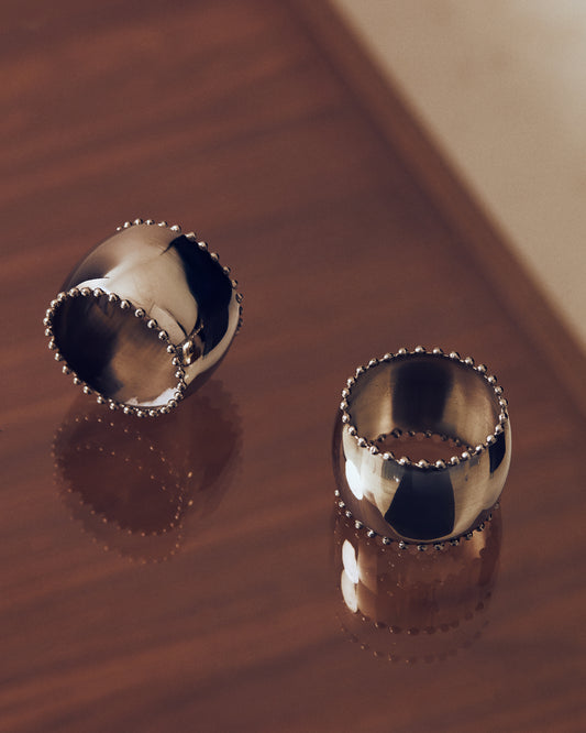 Set Nirela de 2 anillos de tobillo de acero inoxidable