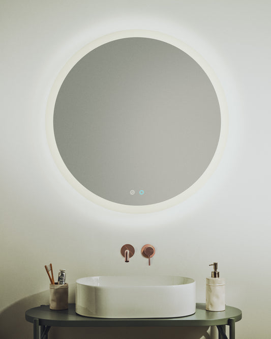 Espejo redondo Mervi para baño con luz LED y antivaho Ø 60 cm
