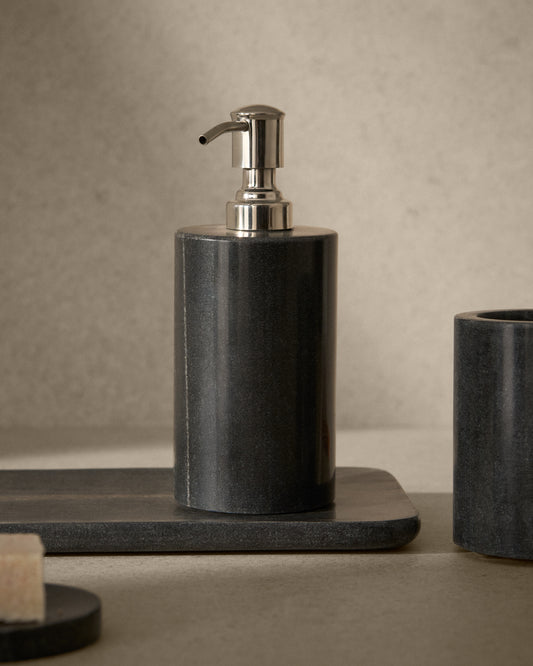 Dispensador de sabó Mavon de marbre gris fosc