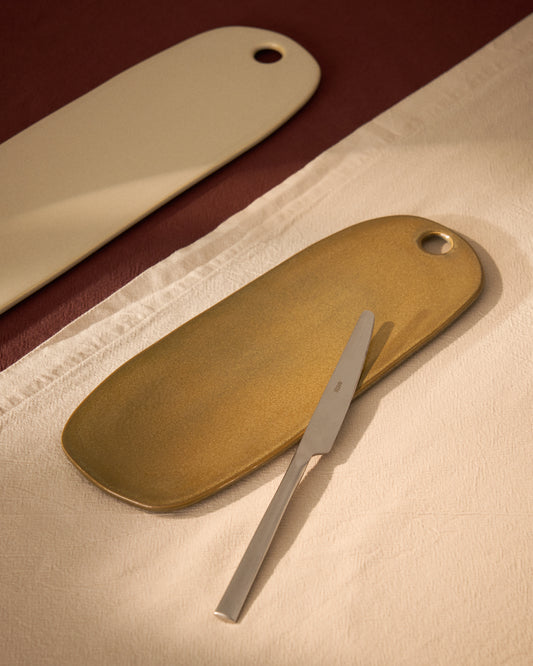 Taula de servir Aderno de ceràmica verd molsa 29 x 11,5 cm