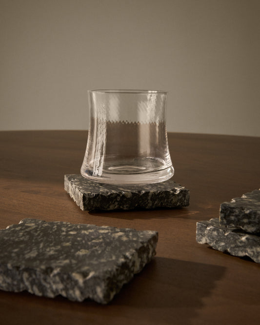 Set Arlena de 4 posagots de granit gris fosc