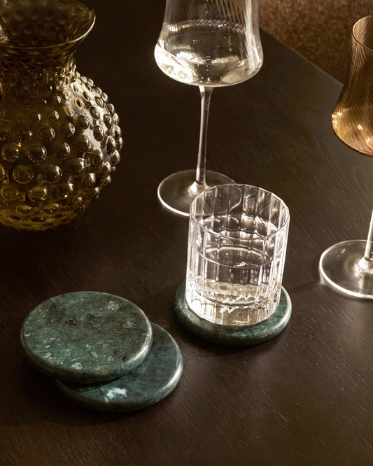 Ensemble Odar de 4 sous-verres en marbre vert 