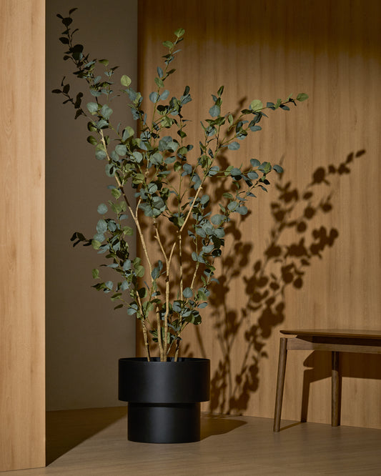 Cache-pot rond Mash en métal noir Ø 41 cm