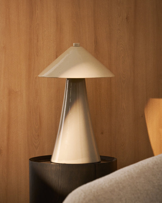 Llum de taula Ceren de ceràmica beix 54 cm