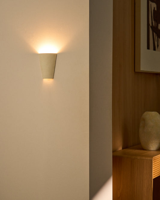 Aplic de paret Ceren de ceràmica blanc 13 cm