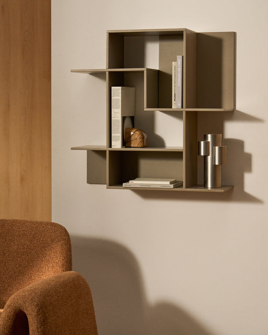 Étagère modulable Ina en MDF laqué taupe 80 x 80 cm FSC 100%