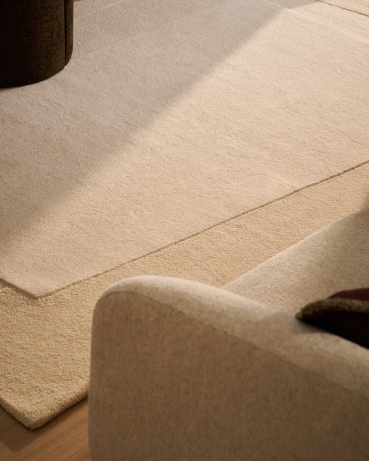 Catifa Dennie de llana amb gràfic beix 200 x 300 cm