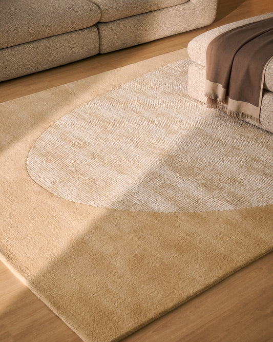 Tapis Ivena en laine beige 200 x 300 cm