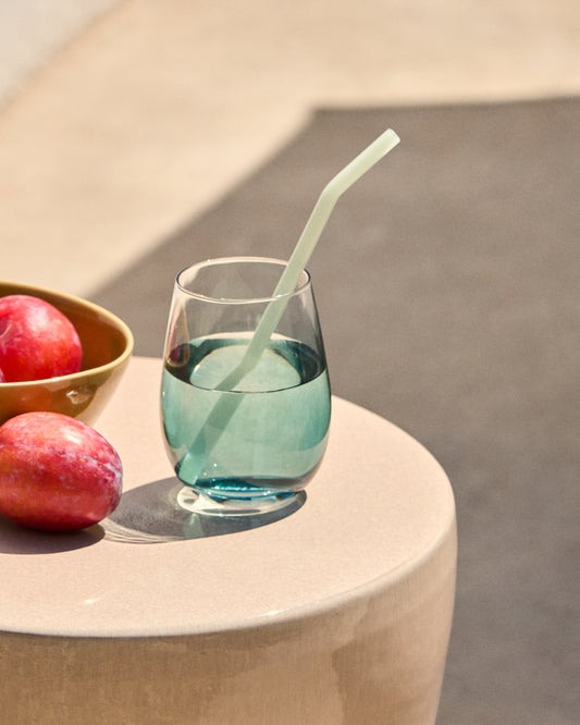 Vaso Irides de vidrio azul y transparente 42 cl