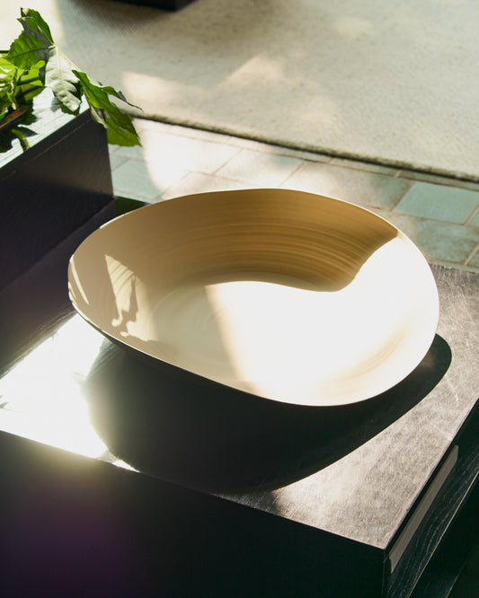Centre de table Ebenor en céramique beige Ø 53 cm