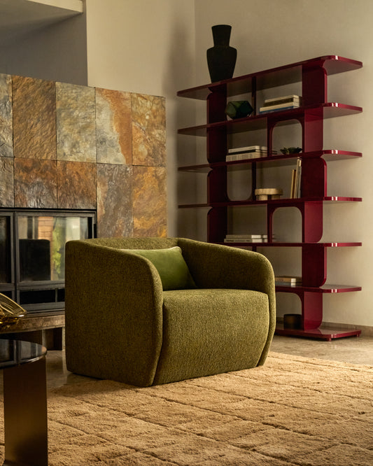 Butaca Milare de xenilla verd oliva 83 cm FSC 100%