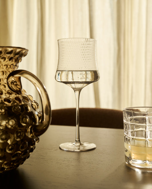 Copa de vi Alori de vidre transparent amb relleu 46 cl