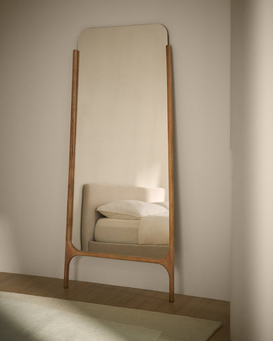 Mirall de peu Aremi de fusta massissa de mango to natural 99 x 197 cm fsc 100%