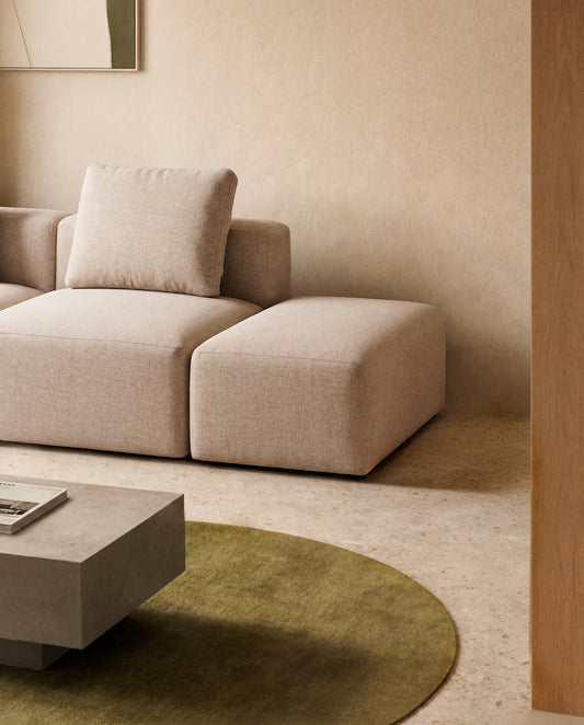 Puf terminal Blok de chenilla beige 60x104 cm FSC Mix Credit