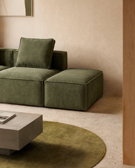 Puf terminal Blok de pana gruesa verde 60x104 cm FSC Mix Credit