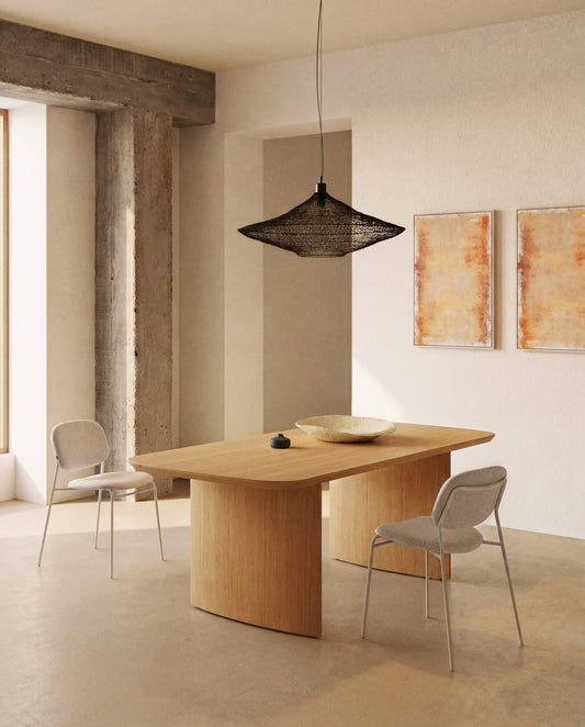 Taula Litto de xapa de roure 160 x 90 cm