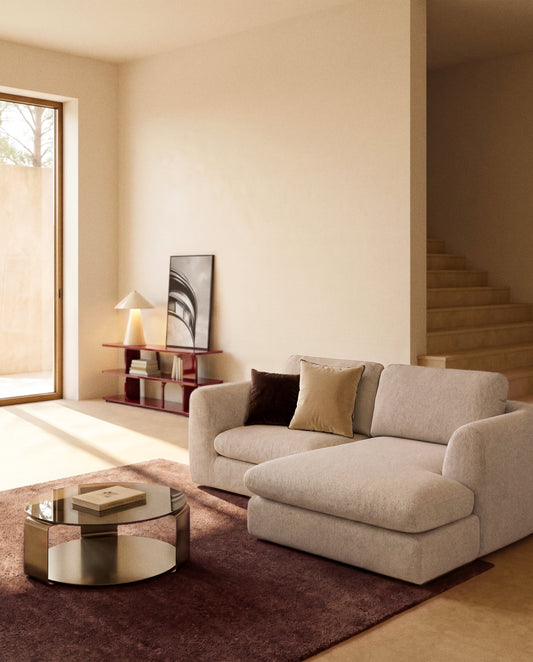 Canapé Vera 3 places avec méridienne gauche beige 232 cm FSC Mix Credit