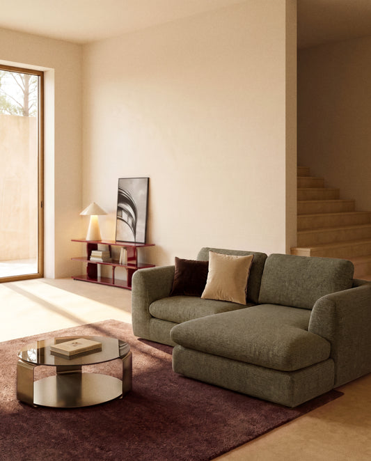 Sofà Vera 3 places amb chaise longue dreta verd oliva 232 cm FSC Mix Credit