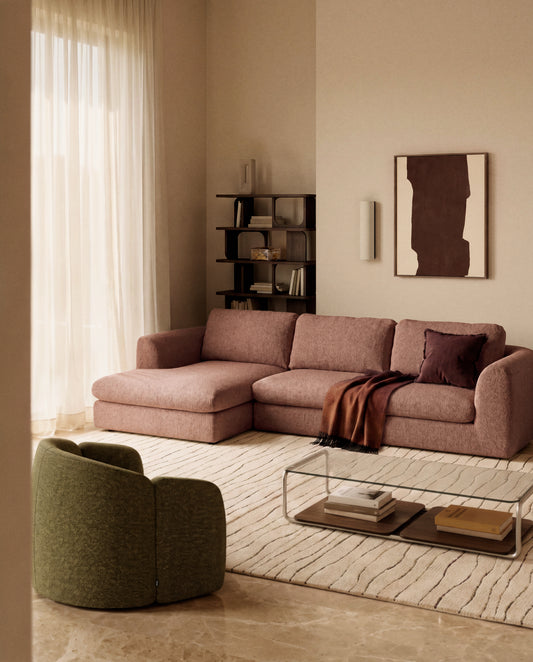 Sofà Vera 4 places amb chaise longue esquerra terracota 322 cm  fsc mix credit