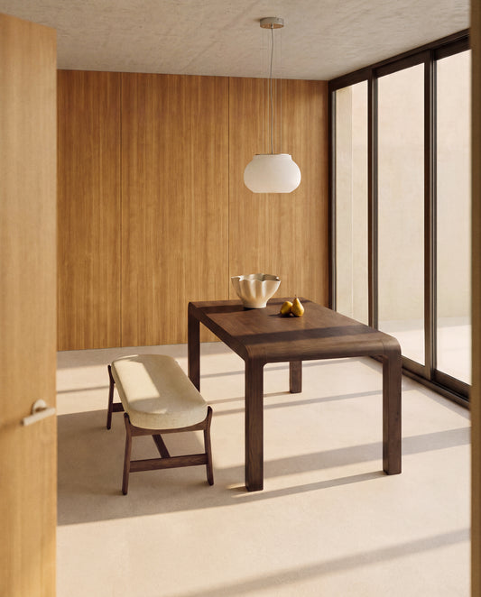 Table extensible Erisia en bois de chêne finition ton noyer foncé 180 (230) x 90 cm FSC 100%