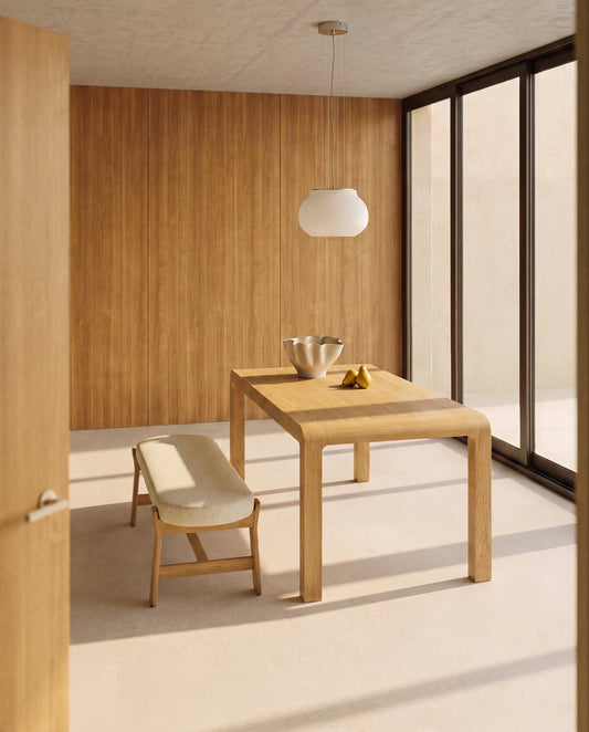 Table extensible Erisia en bois de chêne finition ton naturel 180 (230) x 90 cm FSC 100%