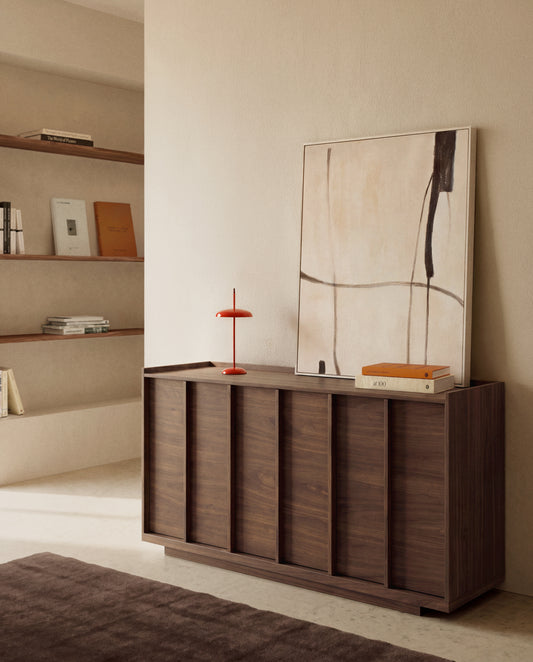 Buffet Onix en placage de noyer finition foncée 150 x 80 cm FSC Mix Credit