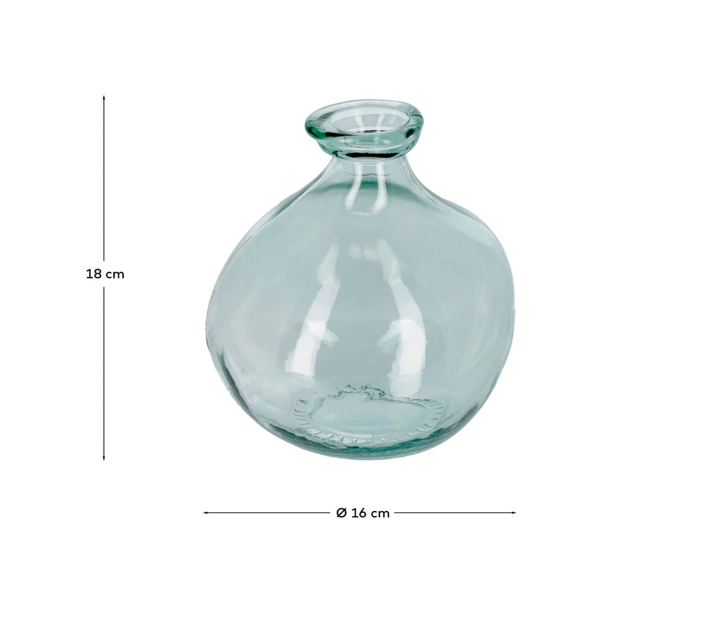 Gerro Brenna de vidre transparent 100% reciclat 18 cm