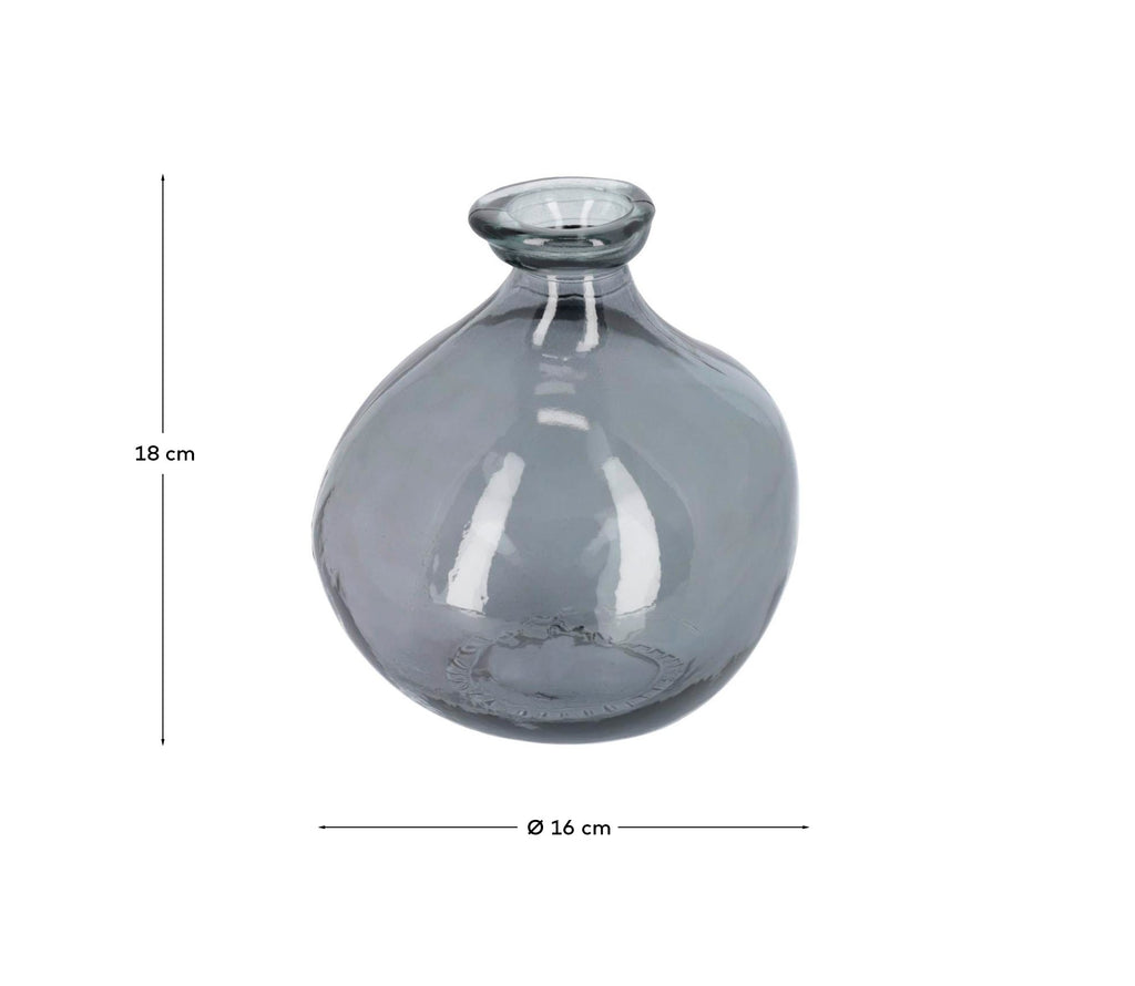 Gerro Brenna de vidre blau 100% reciclat 18 cm